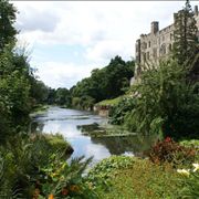 View of Warwick Castle from The Mill Garden